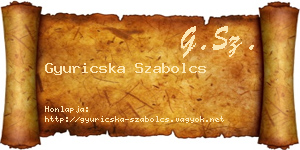 Gyuricska Szabolcs névjegykártya